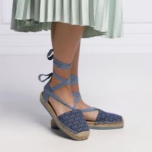 🆕Michael Michael Kors Women's Yara Ankle-Tie Espadrille Sandals 9M, Denim